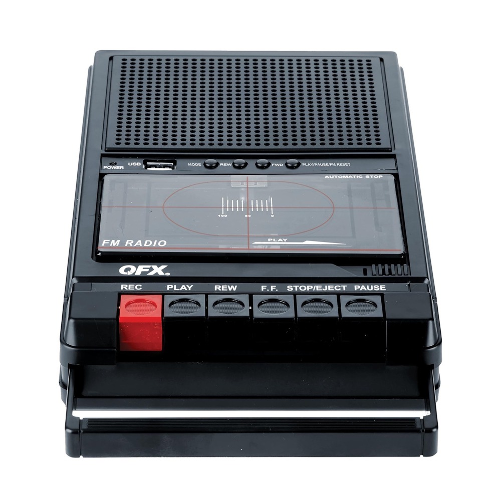 QFX RETRO-39BT Classic Shoe Box Cassette Player Recorder Bluetooth USB FM Radio